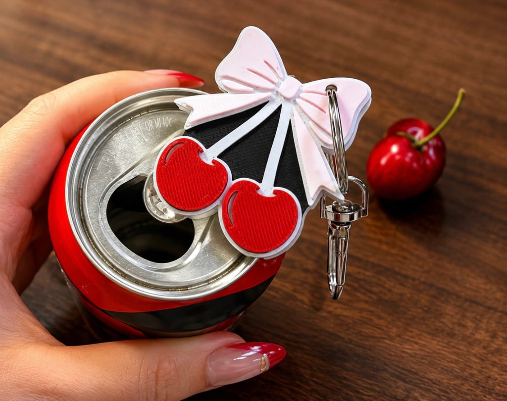 Cherry Bow Can Opener Keychain